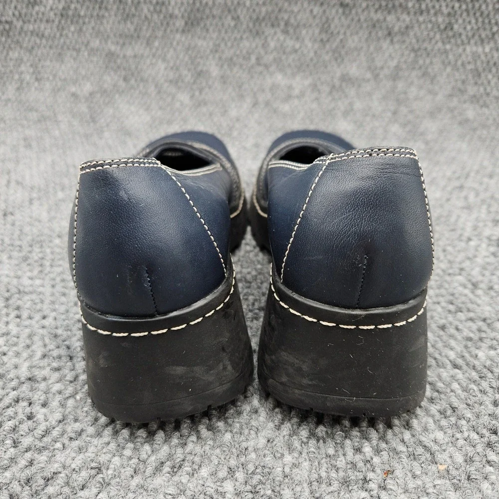 Steve Madden (Women's 7 B) Navy Blue Gily Platform Wedge Mary Jane Shoe Y2K VTG